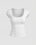Women's Fitted T-Shirt with Elegant Lace Hem