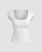 Women's Fitted T-Shirt with Elegant Lace Hem