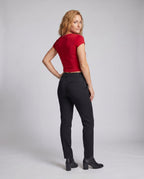 Women's Fitted Top with Stylish Lace Accents - Back View