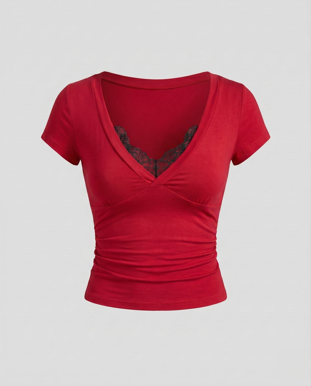 Women's Fitted Top with Stylish Lace Accents