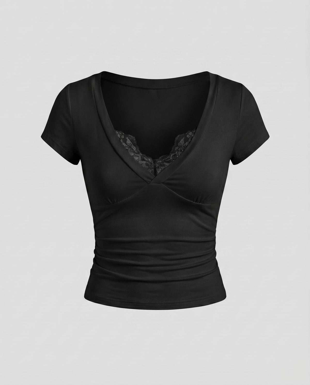Women's Fitted Top with Stylish Lace Accents
