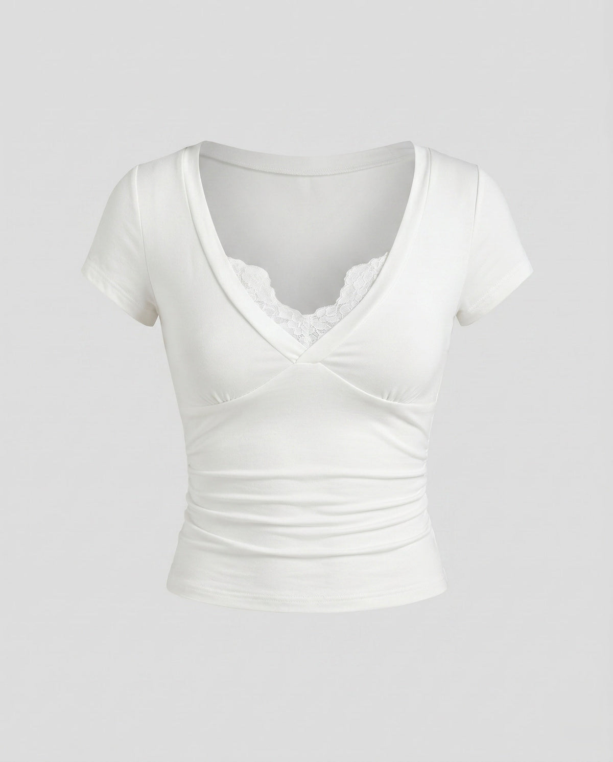 Women's Fitted Top with Stylish Lace Accents