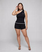 Women's Jumpsuit with Elegant Choker Neckline and Fine Lace Accents - Front View