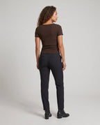 Women's Dress with Elegant Wrap Design and Lace - Back View