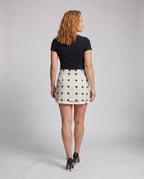 Women's Short Skirt with Playful Polka Dot Pattern - Back View