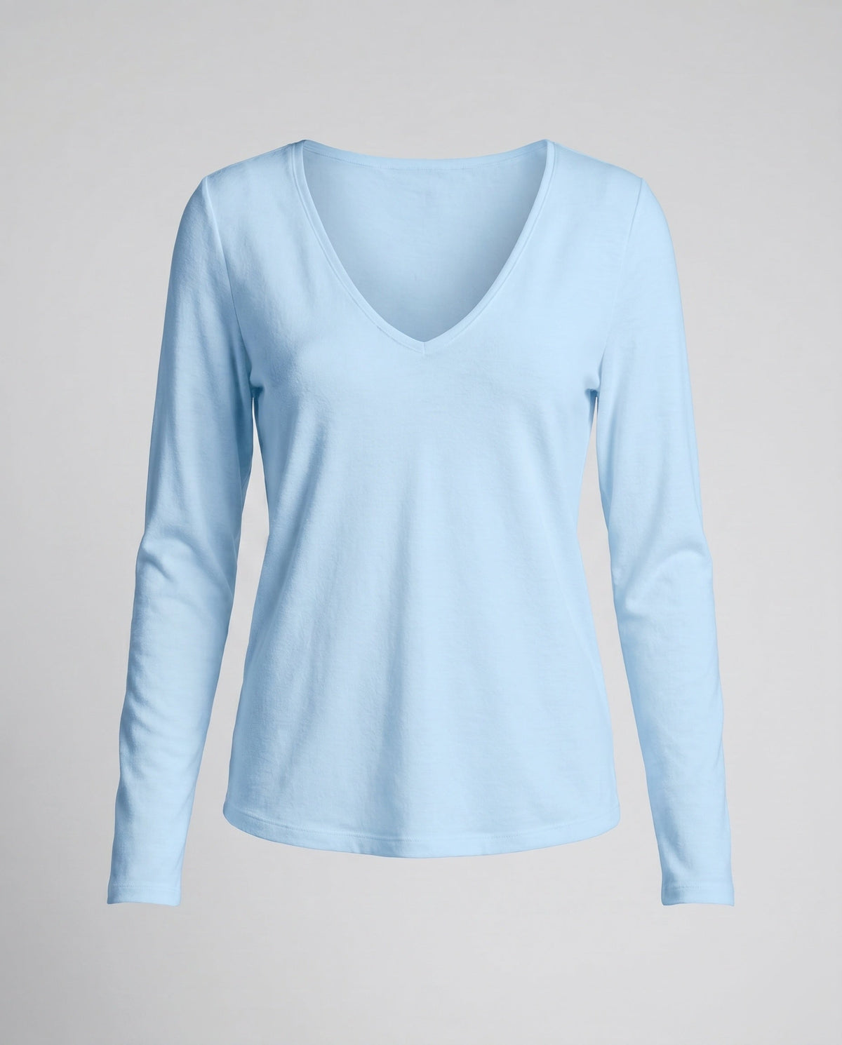 Women's Long-Sleeved Top with Elegant V-Neck and Delicate Lace Accents