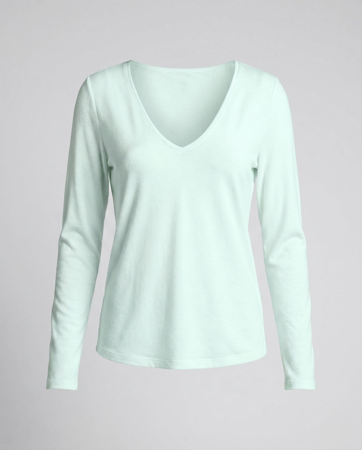 Women's Long-Sleeved Top with Elegant V-Neck and Delicate Lace Accents