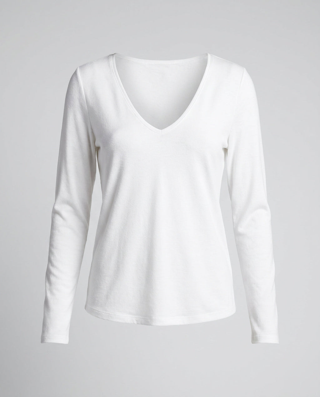 Women's Long-Sleeved Top with Elegant V-Neck and Delicate Lace Accents