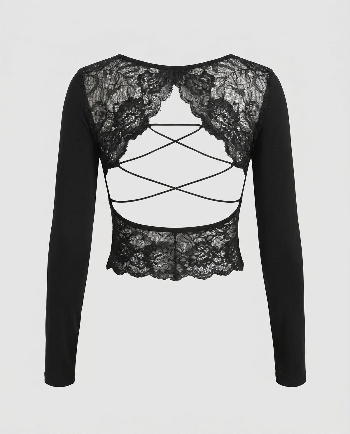 Women's Long Sleeve Shirt with Elegant Lace Back Detail