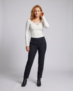 Women's Long Sleeve Shirt with Lace Decoration - Front View