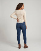 Women's Long Sleeve Shirt with Playful Teddy Design and Lace - Back View