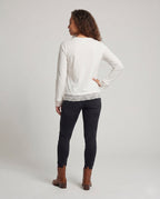 Women's Long Sleeve Shirt with Playful Animal Motif and Lace Trim - Back View