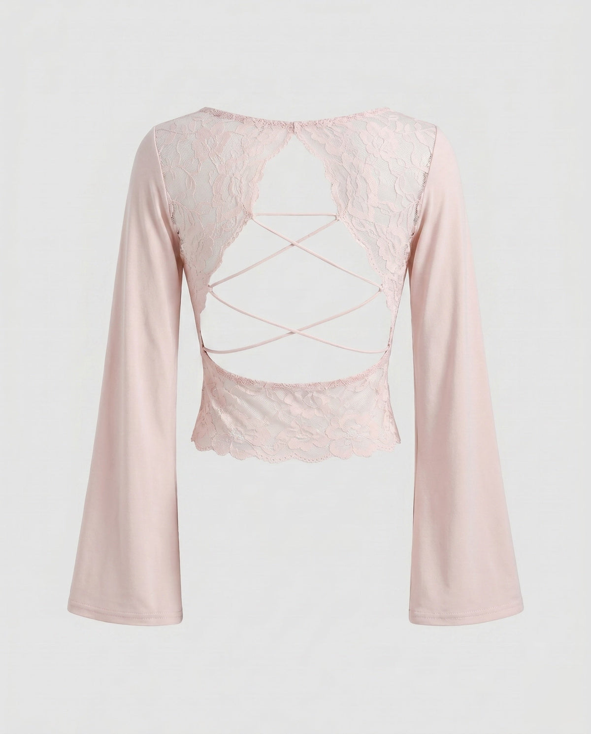 Women's Long Sleeve Shirt with Delicate Lace Back