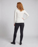 Women's Long Sleeve Shirt with Delicate Lace Embellishments - Back View