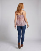 Women's Casual Blouse Top with Floral Patterns - Back View
