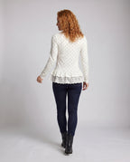 Women's Top with Ruffled Hem and Lace - Back View