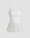 Women's Spaghetti Top with Elegant Lace Finish