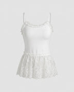 Women's Spaghetti Top with Elegant Lace Finish