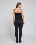 Women's Lace Camisole Top with Elegant Floral Design - Back View