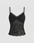 Women's Lace Camisole Top with Elegant Floral Design