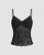 Women's Lace Camisole Top with Elegant Floral Design