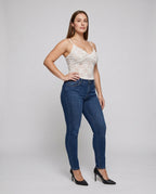 Women's Lace Camisole with Elegant V-Neck - Front View