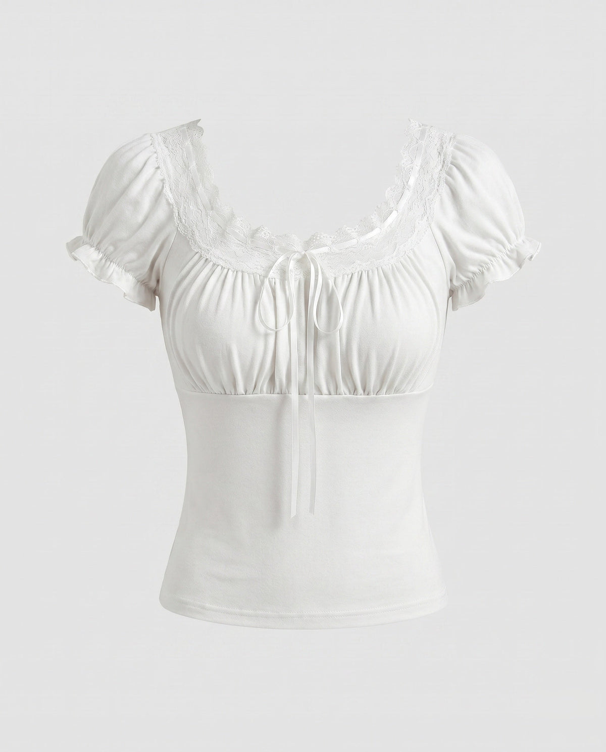 Women's Lace Blouse with Romantic Ruffle Details
