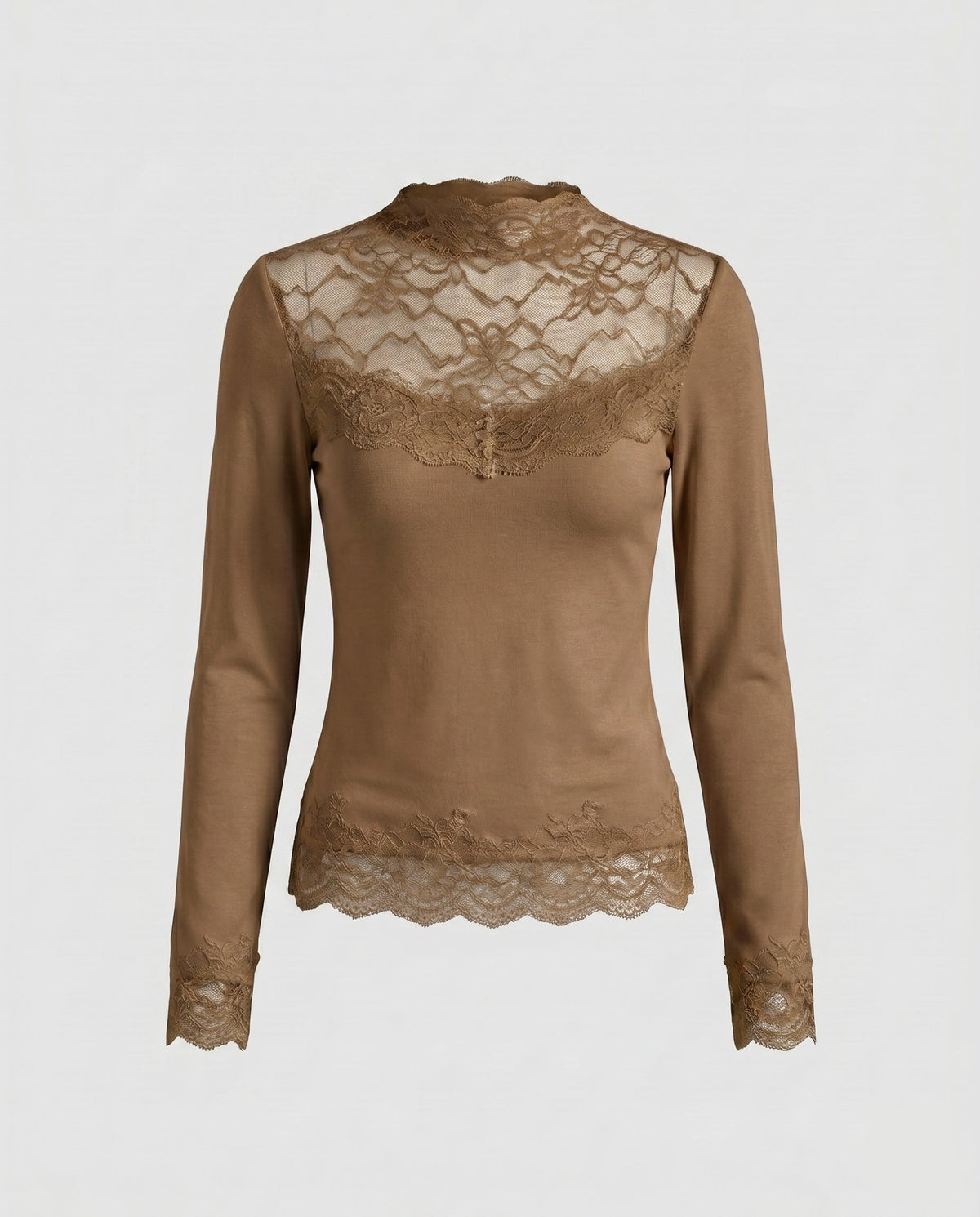 Women's Lace Top with Elegant Long Sleeve Design