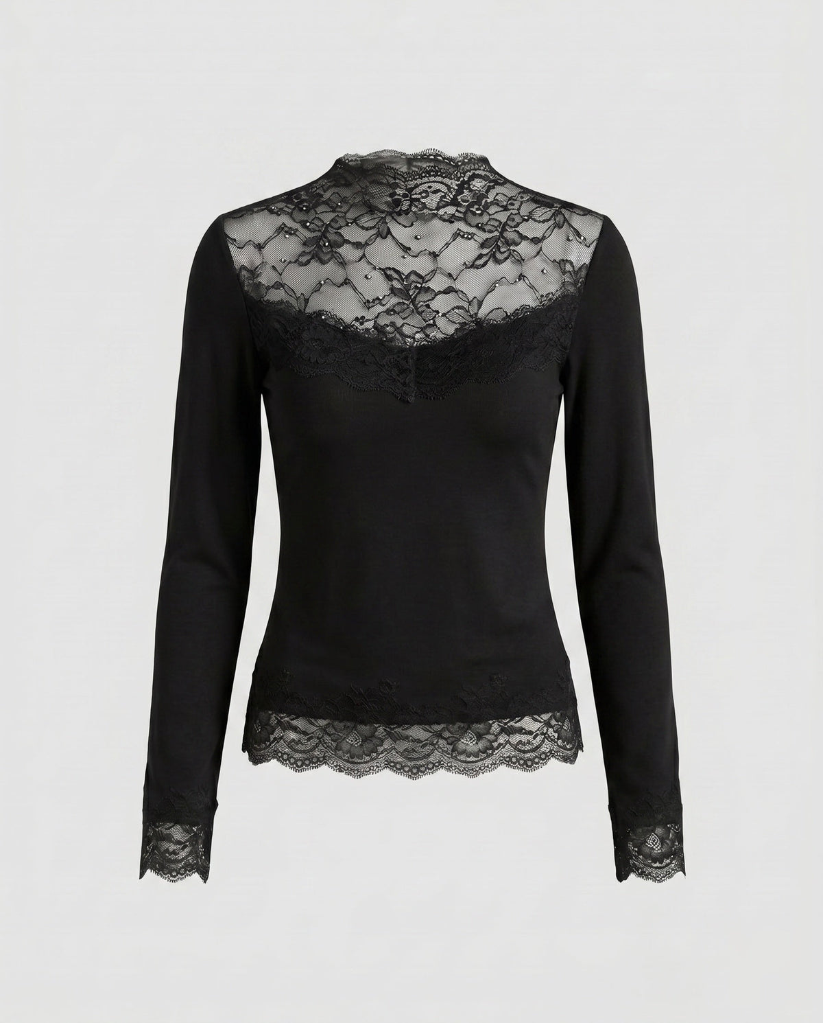 Women's Lace Top with Elegant Long Sleeve Design