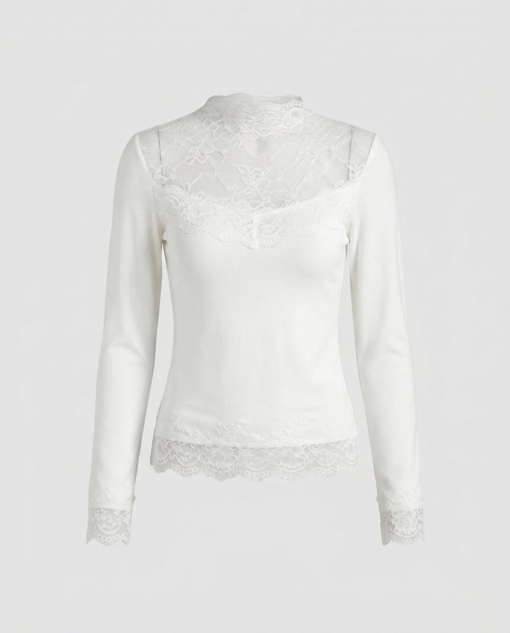 Women's Lace Top with Elegant Long Sleeve Design
