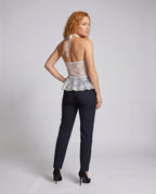 Women's Lace Top with Flowing Ruffle - Back View