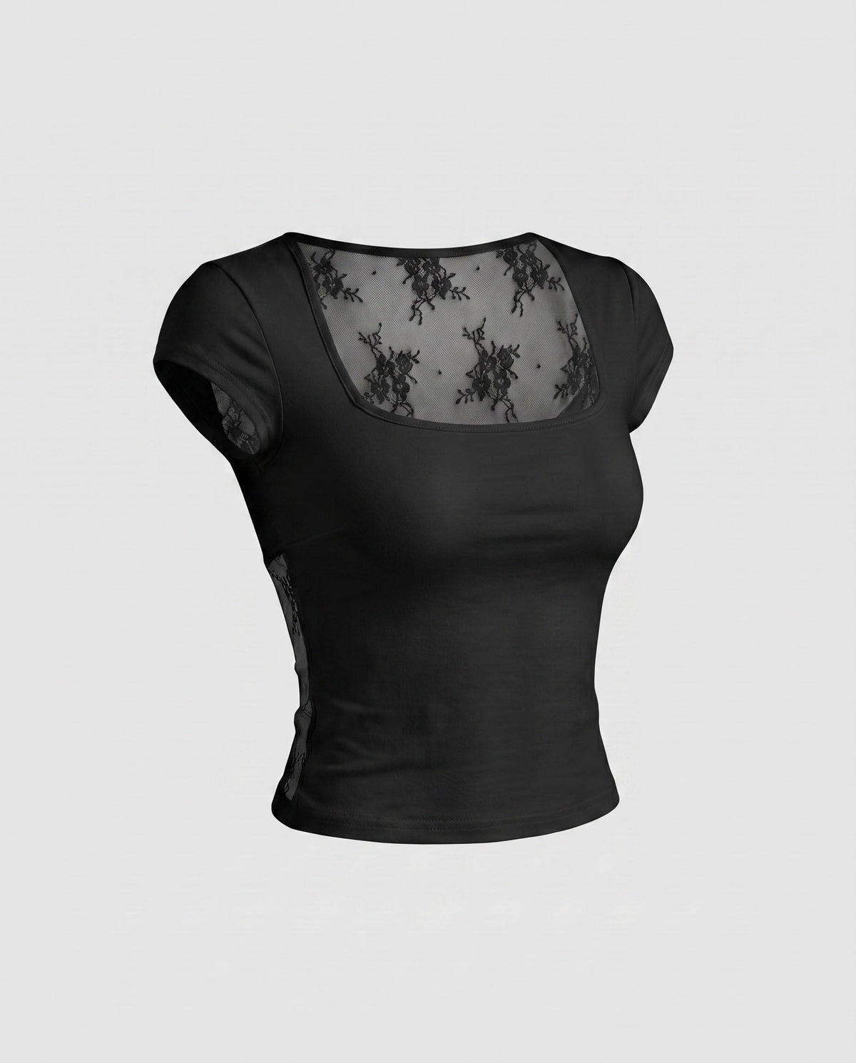 Women's Lace Top with Transparent Back Details