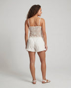 Women's Lace Top with Delicate Ruffles and Sophisticated Cut - Back View