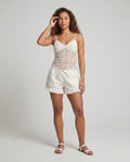 Women's Lace Top with Delicate Ruffles and Sophisticated Cut - Front View