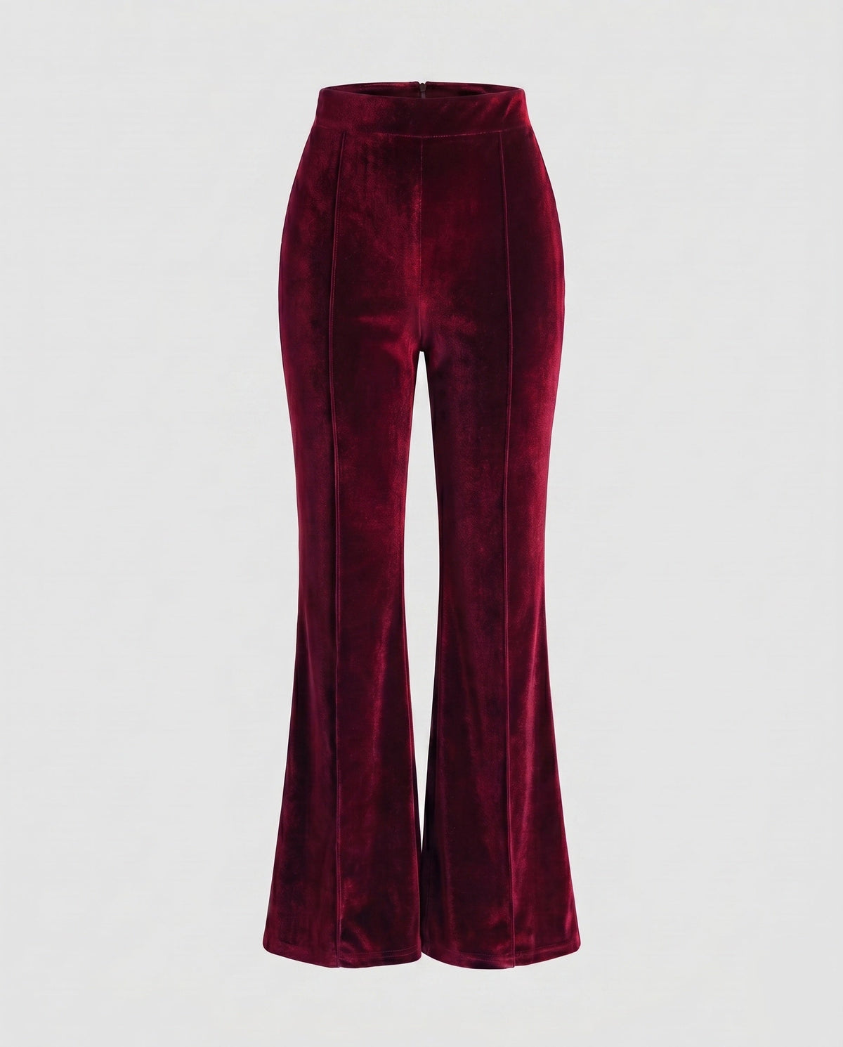 Women's Elegant Velvet Pants with High Waist and Wide Flared Leg