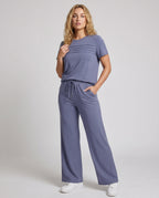Women's Casual Lounge Set with Comfortable Elastic Waistband - Front View