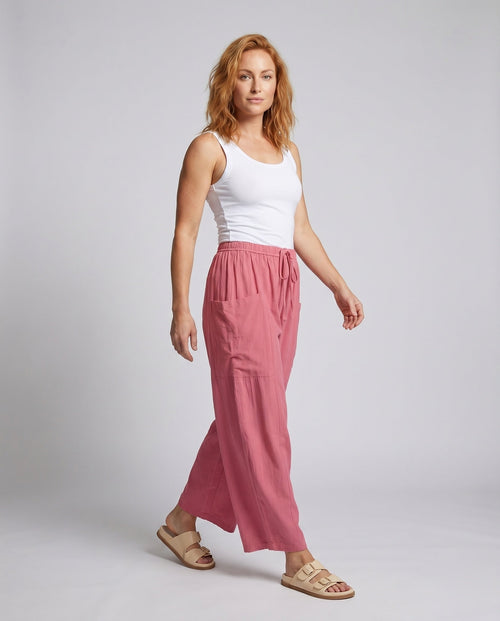 Women's Airy and Comfortable Harem Pants with Practical Pockets - Front View