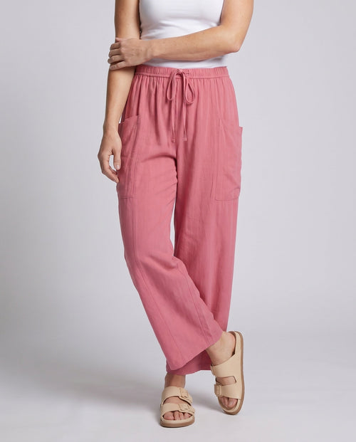 Women's Airy and Comfortable Harem Pants with Practical Pockets - Lower Body View
