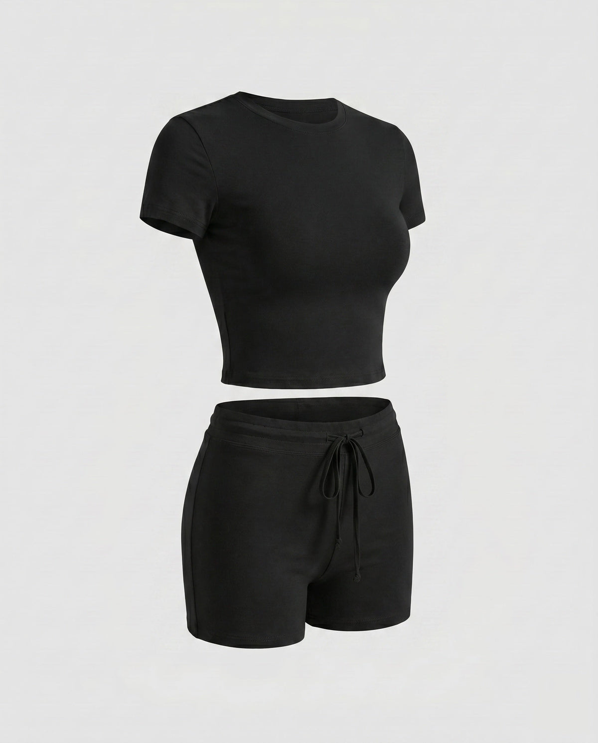 Women's Sporty Short-Sleeve Set made of Soft Cotton Blend Fabric