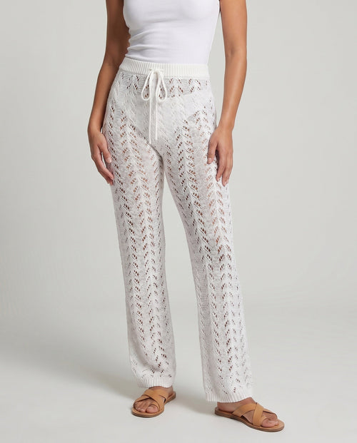 Women's Airy Knitted Pants - Lower Body View