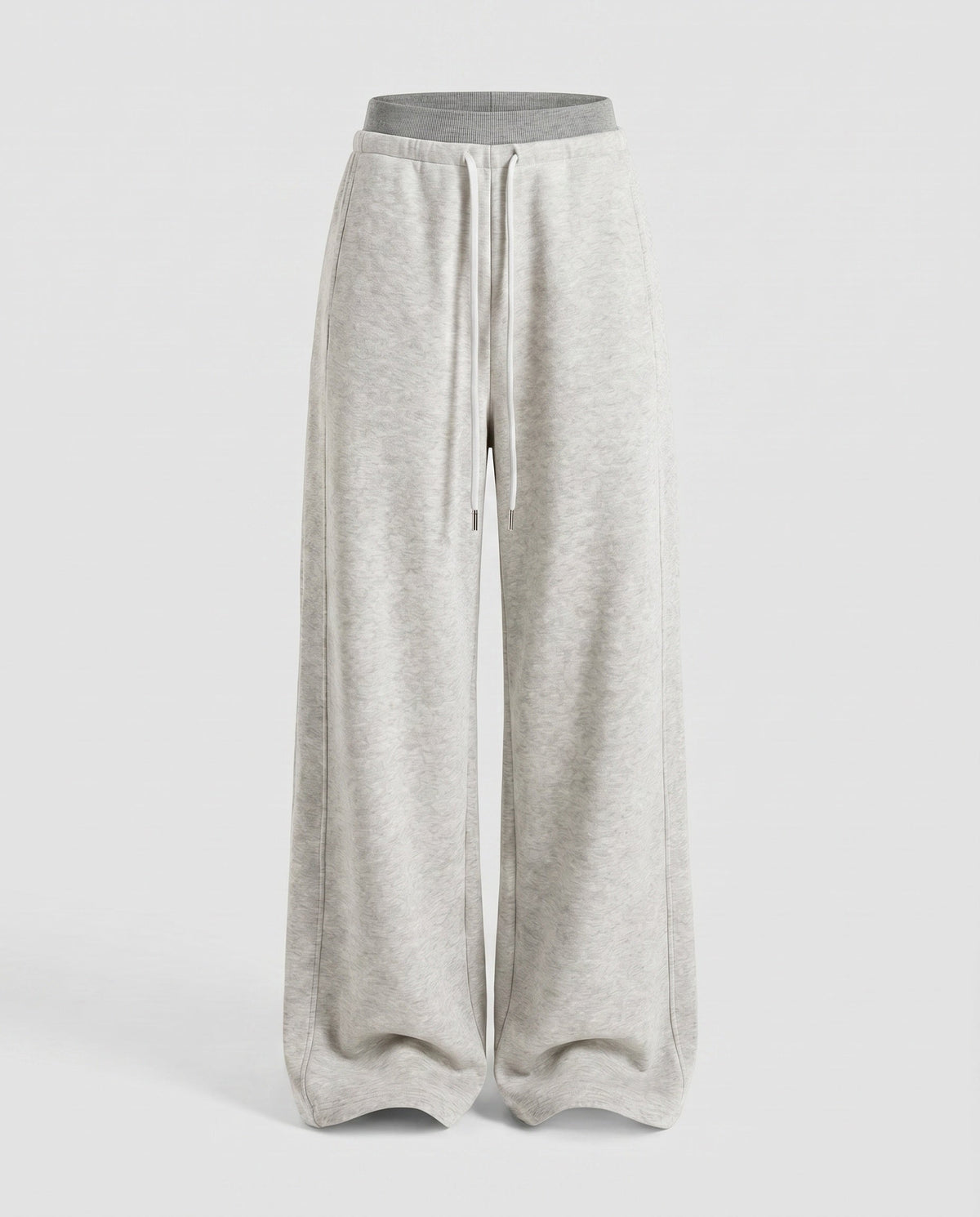 Women's High-Waisted Wide Jogging Pants with Drawstring Front Seam