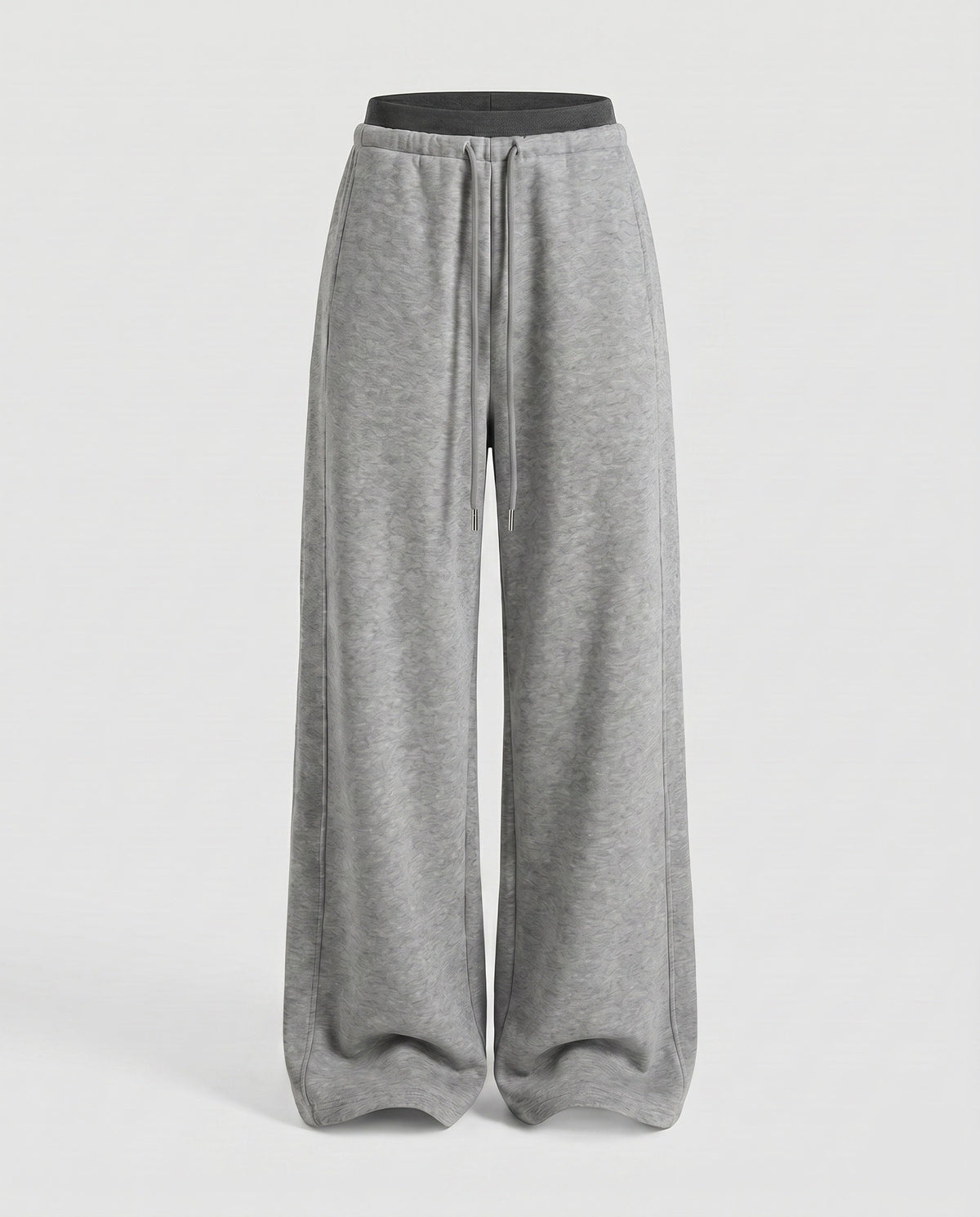 Women's High-Waisted Wide Jogging Pants with Drawstring Front Seam