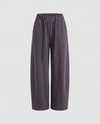 Women's High-Waisted Lounge Pants in Balloon Cut with Drawstring