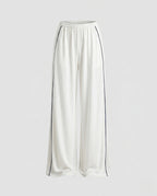 Women's Wide Flowing Pants with Contrasting Side Piping