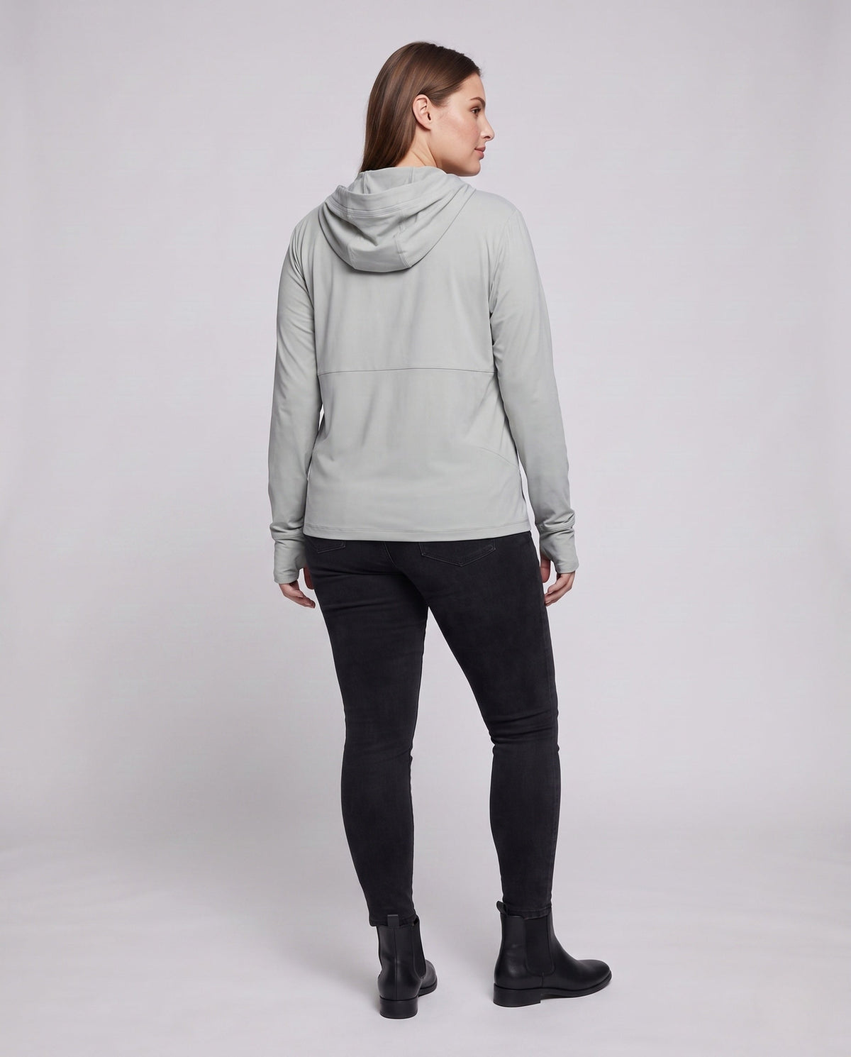 Women's Technical Sports Jacket with Hood and Breathable Inserts - Back View