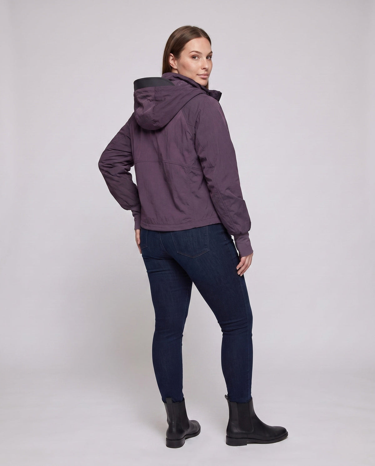 Women's Technical Transitional Jacket with Adjustable Collar - Back View