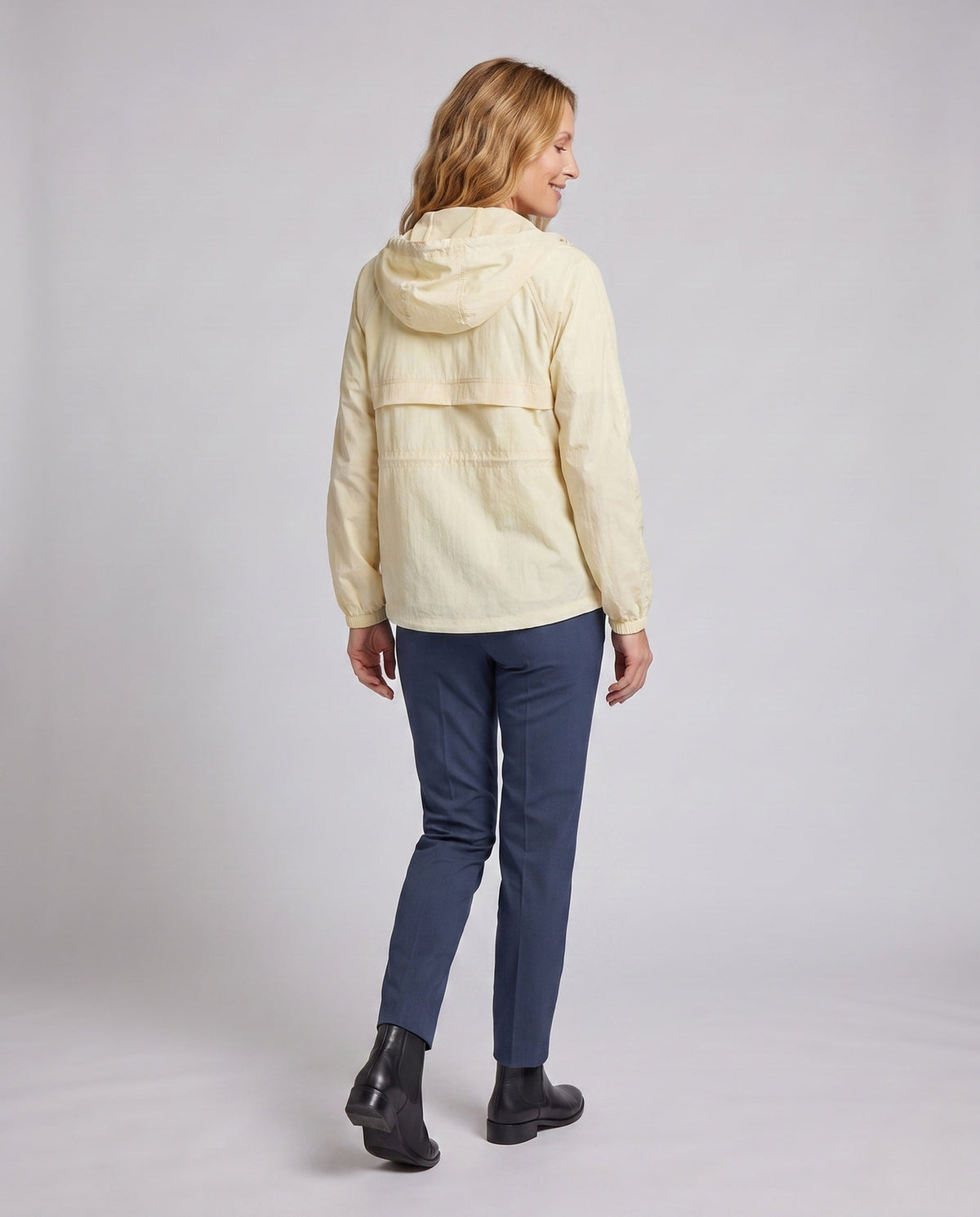 Women's Technical Windbreaker with Adjustable Hood - Back View