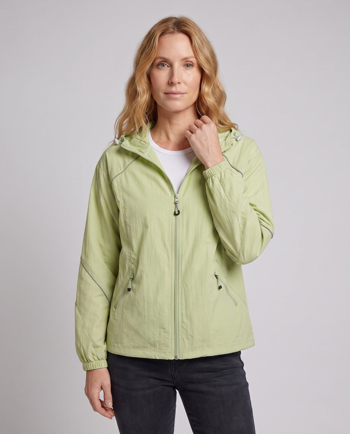 Women's Ultralight Breathable Jacket with Hood - Upper Body View