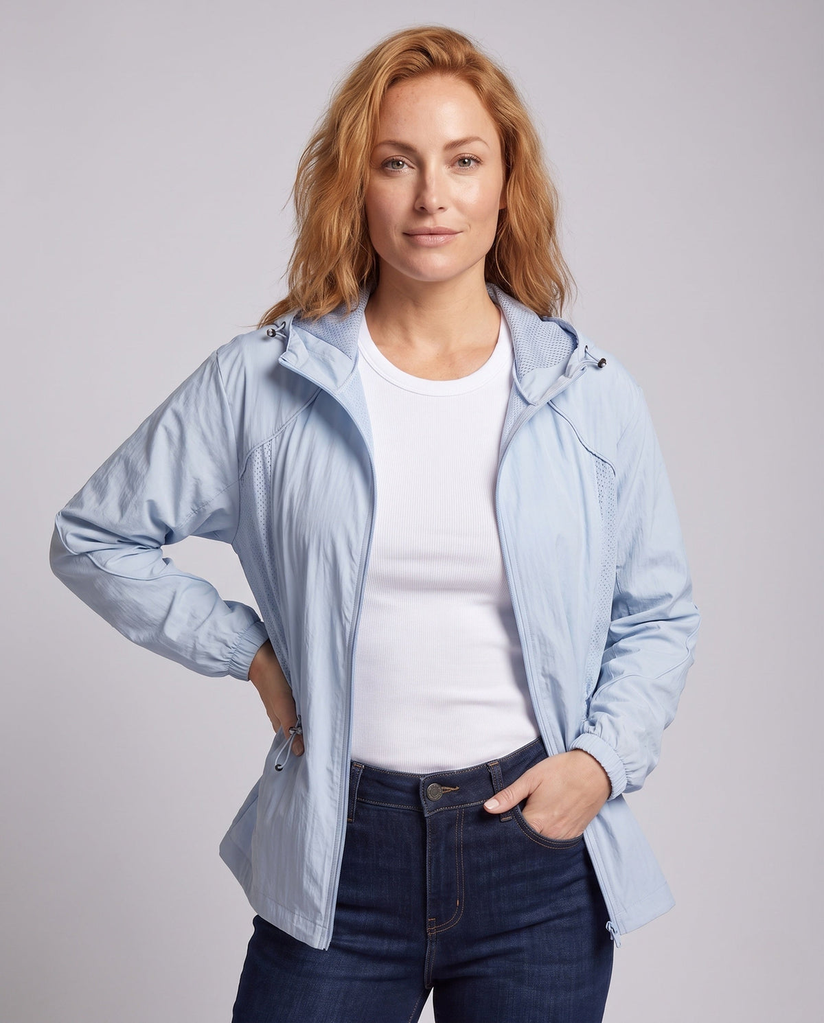 Women's UV Protection Outdoor Jacket with Breathable Properties - Upper Body View