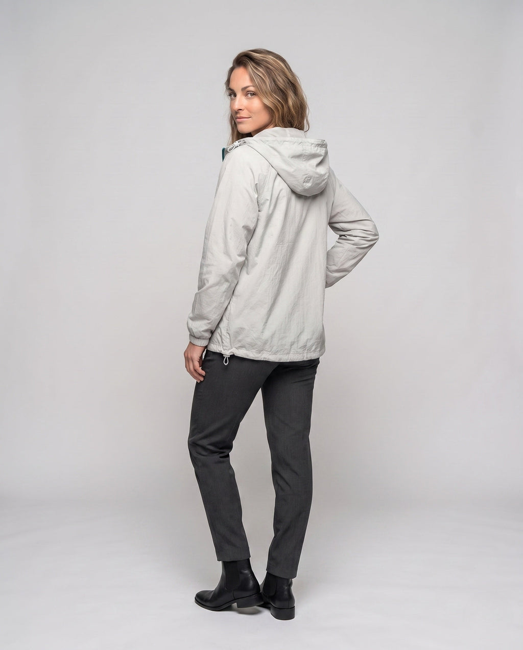 Women's Lightweight Wind Jacket with Practical Pockets - Back View